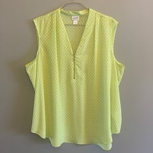 Lime Green Tank Top Blouse, 2XL